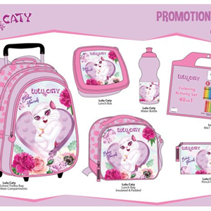 ست 45 در 1 کوله پشتی چرخدار 46 سانتی LuLu Caty مدل Rainbow Max - Backpack - Trolley - Promotion Items 45 in 1 - LuLu Caty _کیف مدرسه